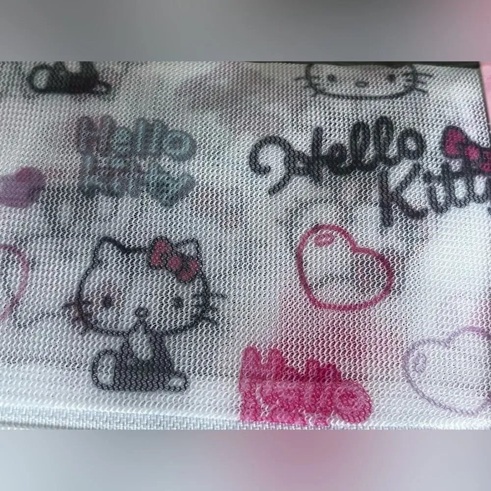 2 Sets Sanrio Hello Kitty Allover Print Laundry Net Bag Pink 3pcs Storage Travel